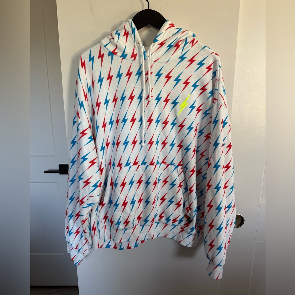 Aviator Nation Aviator Bolt With Embroidery Relaxed Hoodie Size Large Unisex